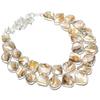 Biwa Pearl Gemstone Handmade 925 Sterling Silver Jewelry Necklace 18" J4E60