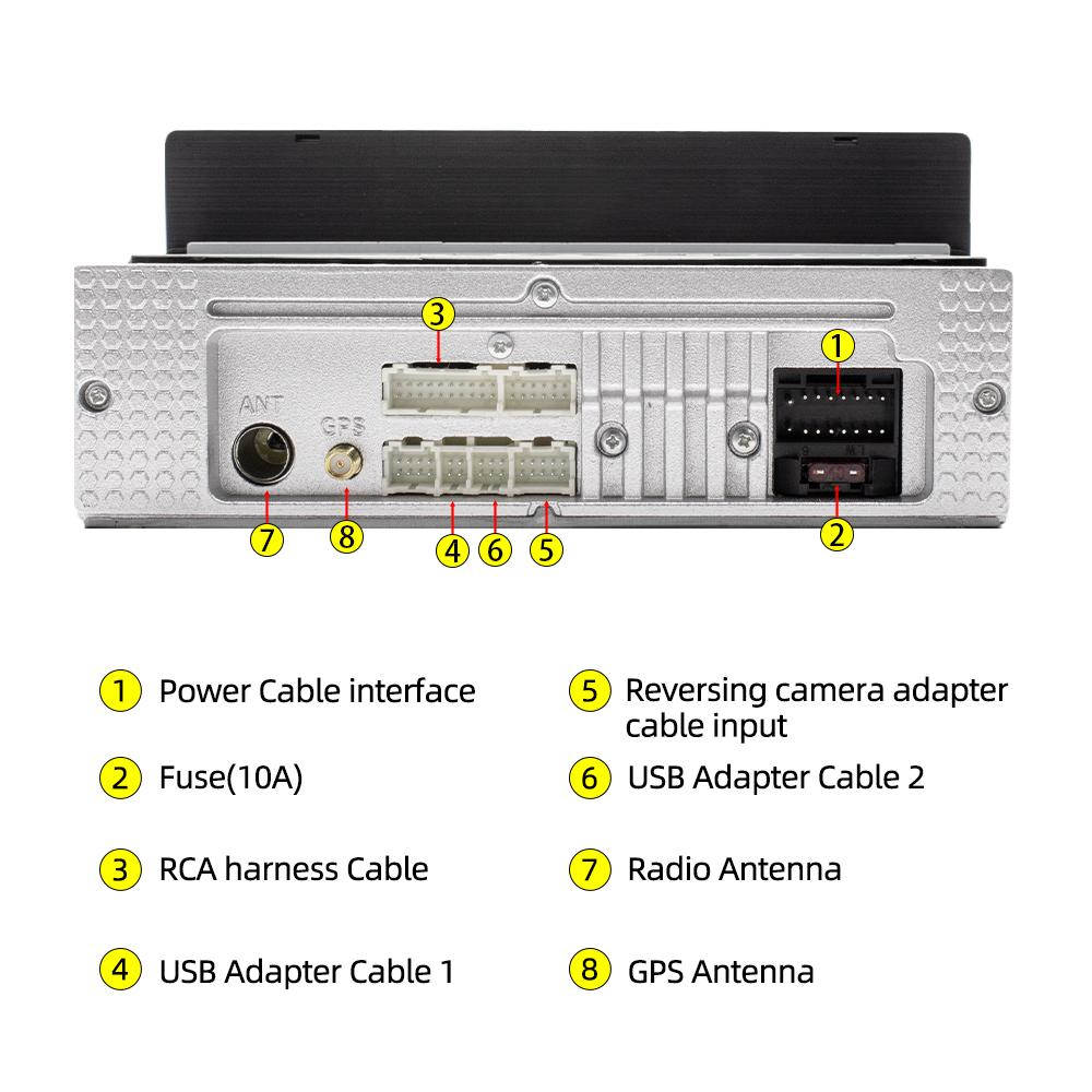 6.9'' Touch Screen 1Din Universal Car Radio Wireless Carplay Android Auto Smart Multimedia Player Wifi Navigation GPS FM Stereo