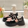 Fashion Cute Bow Round Head Leather Mary Jane Shoes Versatile Thick Bottom JK Uniform Lolita Shoes for Women Casual Thicke Heel Loafers