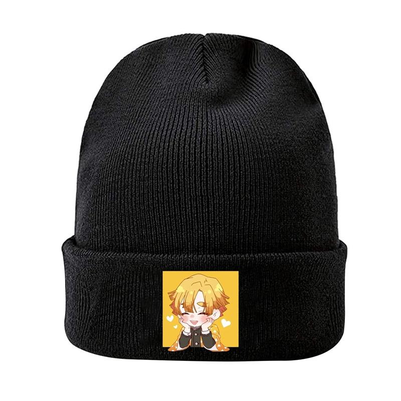 Knit Hat Demon Slayer Kimetsu No Yaiba Anime Winter Warm Beanie Caps Gonpachiro Kamanoko Unisex Women Casual Bonnet