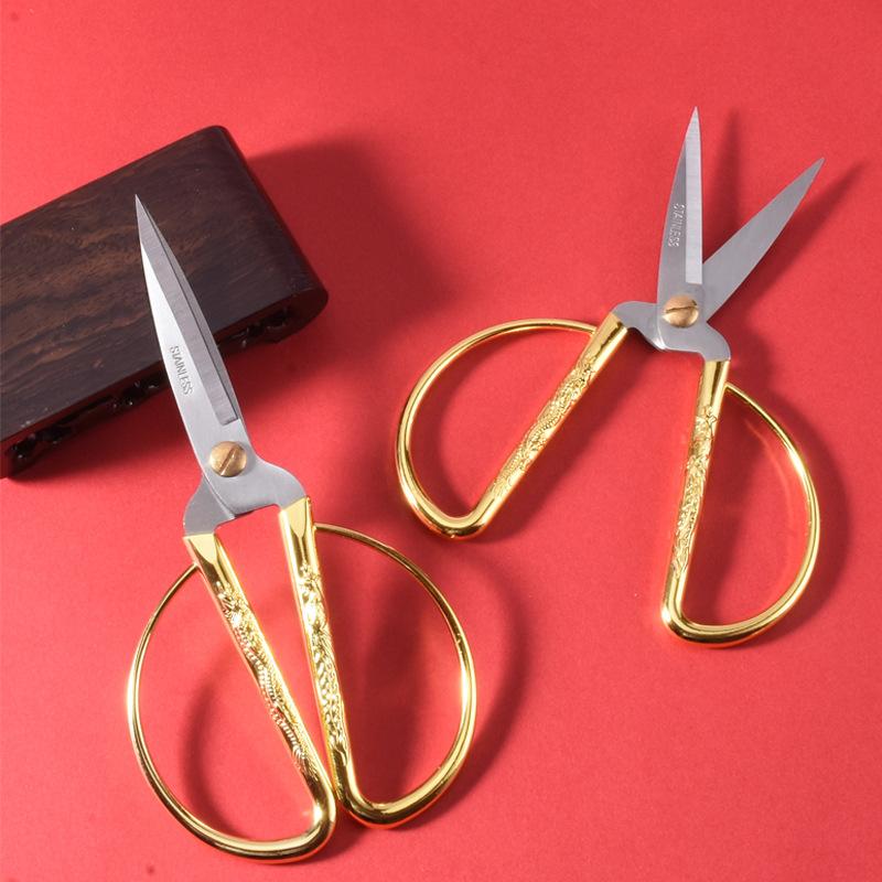 Retro Stainless Steel Tailor Sewing Scissors Fabric Needlework Cutting Cutter Durable High Steel Vintage Shears Scissors