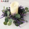 American Spring Simulation Wreath Candle Ring Lavender Eucalyptus Wreath Eucalyptus Leaf Candlestick Wreath