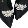 2Pcs Crystal Pearl Shoe Clips - Rhinestone Shoe Buckles, Detachable Handmade Shoe Flowers for Women's Bags & Bridal Shoes