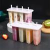 4 Ice Popsicle Mold with Stick&Lid Set Ice Cream Mold Popsicle Ice Cream Mold Ice Tray Diy Ice Cream Reusable Kitchen Tools