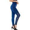 Women's Casual Imitation Cowboy Leggings Lace High Elasticity Slim Cropped Pants