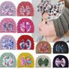 Solid Baby Cotton  Cute Bear Ear Bowknot Turban Hats Sweet Soft 0-4T Elastic Caps for Newborn Baby Boy Girls Headwraps
