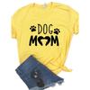 Women T Shirt Dog Mom PAW Print Tshirt Women Short Sleeve O Neck Loose T-shirt Ladies Causal Tee Shirt Clothes Tops