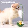 Interactive Cat Feather Toy Automatic Cat Toy Catnip Ball Feather Toy with Track Balls Bells for Indoor Cats Exercise Entertainment