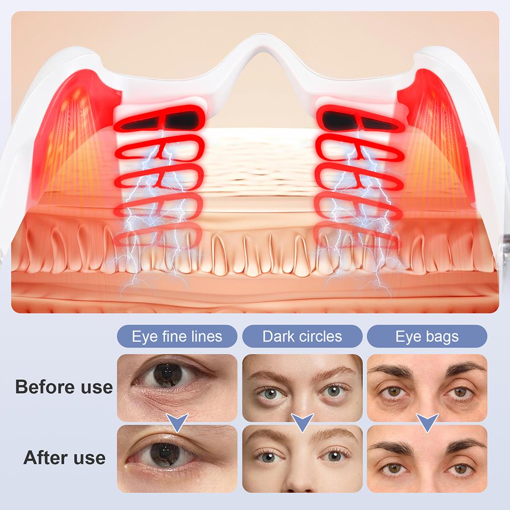 Electric Eye Massager Under-Eye Glasses Massager Eye Fatigue Relief Massager Red Light Relieves Eye Fatigue Eyes Massage Glasses