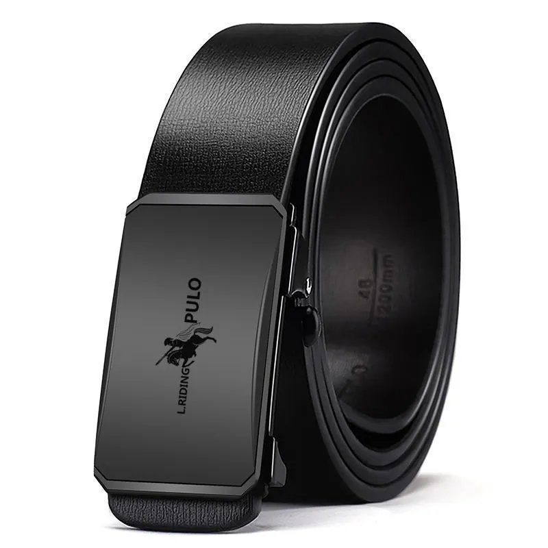 Genuine PULO Belt Men's Soft Leather Automatic Buckle Belt Youth Business Casual All-match Pants Belt