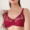 Sexy Ultra-thin Solid Color Lace Hollow Large Size Bra Gather Steel Ring Comfortable Underwear Adjustable Ladies Underwear 36BC-44BC