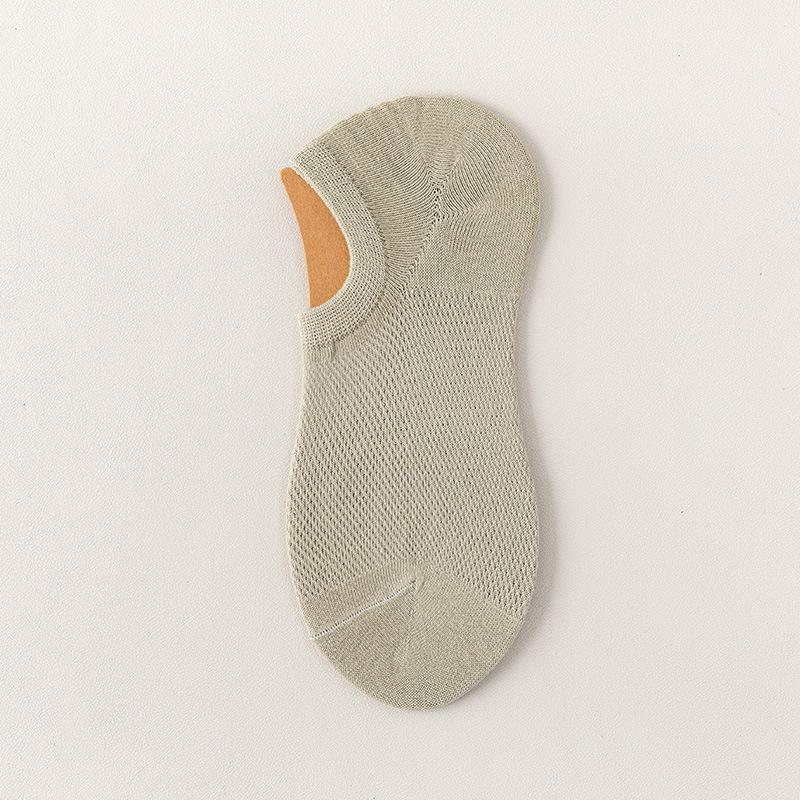 Men's Summer Thin Pure Color Sweat Absorbing Deodorizing Antibacterial Shallow Mouth Invisible Short Boat Socks