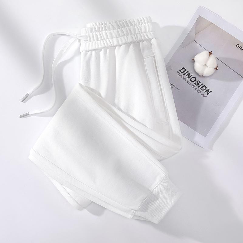 Women's Heavyweight Cotton Skinny Sweatpants - 380G, Washed, Fashion Casual, Spring/Autumn, Draping Style.