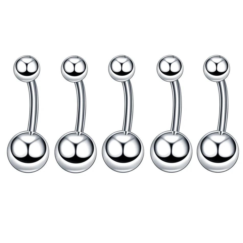 Body Piercing Zircon 14G Stainless Steel Nose Ear Belly Lip Tongue Ring Captive Bead Eyebrow Bar Piercing Lot Zircon for Sexy