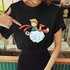 Little Prince Animated Movies Women's Harajuku Print T-Shirt Black Street Fashion Short Sleeve  Science Fiction Cartoon Tops