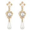 Drop Earrings Women Baroque Vintage Love Drops Pearl Long Temperament Earrings