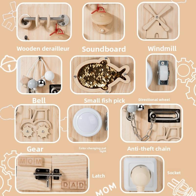 Mechanism Unlocking Wooden Game Board Kids Puzzle Toy For Learning Develop And