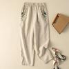 Women's Summer Straight Loose Harlan Pants Solid Color Vintage Embroidery Casual Radish Pants