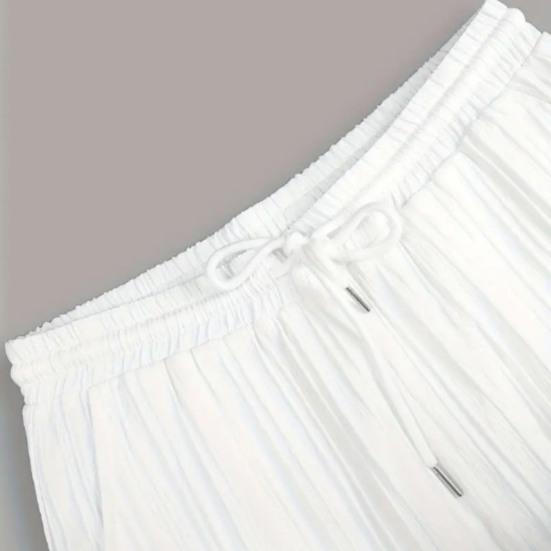 2 шт./комплект мужской повседневный наряд однобортная рубашка с лацканами короткий рукав эластичный пояс длинные брюки комплект однотонный наряд