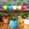 Mini Colourful Round Plastic Plant Flower Pots Home Office Decor Planter