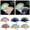 Chinese Style Art Craft Silk Cloth Bamboo Chic Multiple Colors Performance Props Folding Fan Dance Party Show Gift Accessories