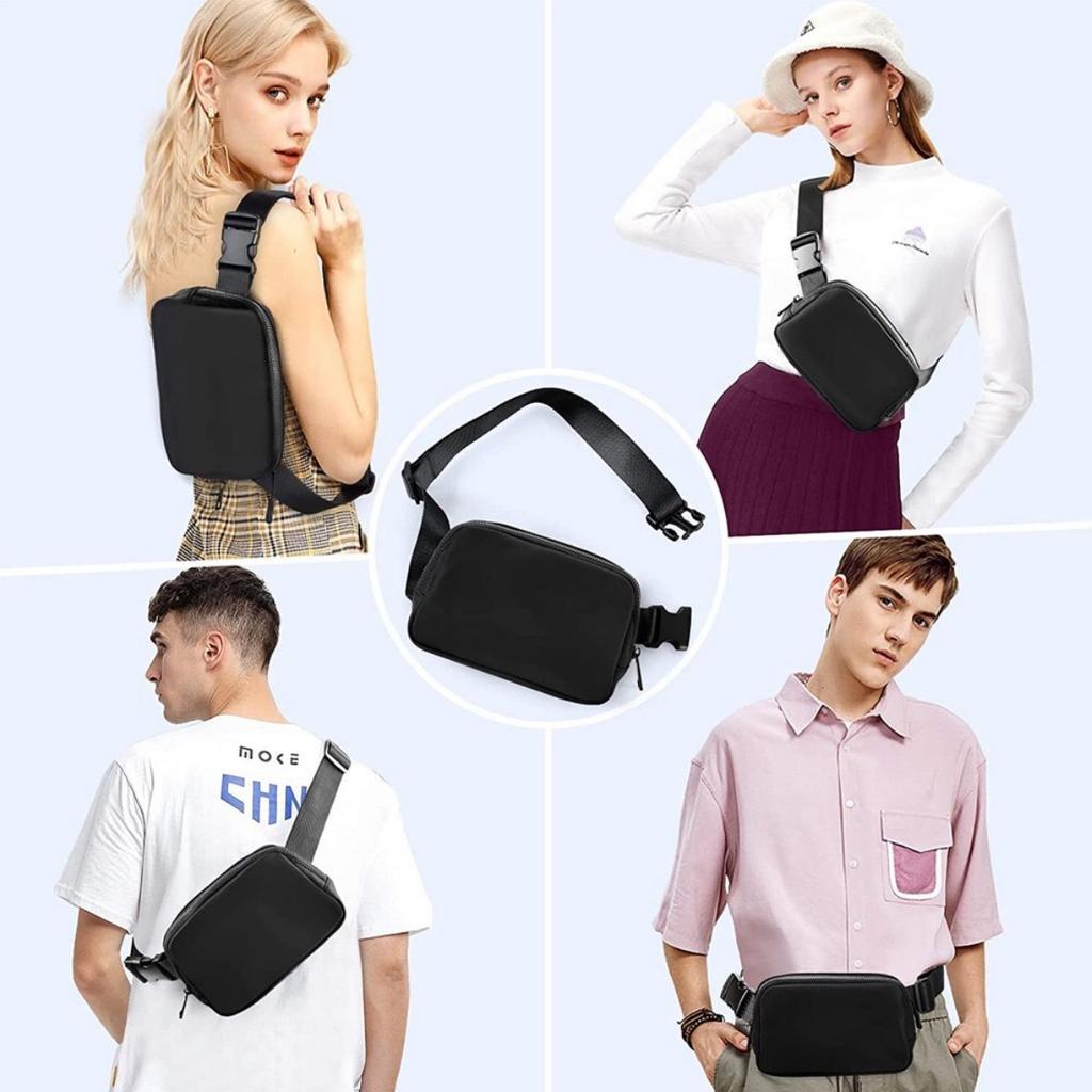 Bidirectional Zipper Waist Bag Nylon Multifunctional Women's Waist Belt Bag, Storage Bag, Adjustable Shoulder Strap Crossbody Bag, Small Bag