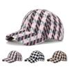 Autumn Winter Men Lattice Oblique Striped Peaked Cap Baseball Cap Women Sun Hat Ponytail Panama Cap Visor Hats Snapback Hat