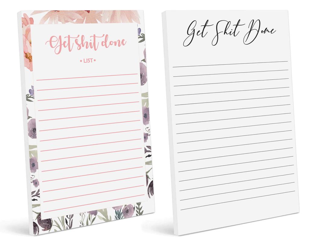 Inkdotpot Pack Of 2 Daily Planner List Undated Notepads, Memo Pad To-Do List Tear Off List Pad- Organizer- Scheduler- Organize Tasks (50 Sheets