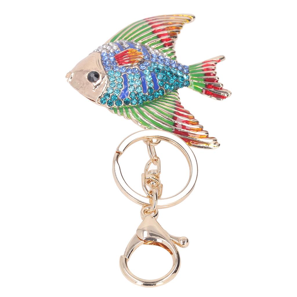 Fish Keychains Shiny Metallic Luster Cute Tropical Fish Rhinestones Fish Key Chain Hand Crafted for
