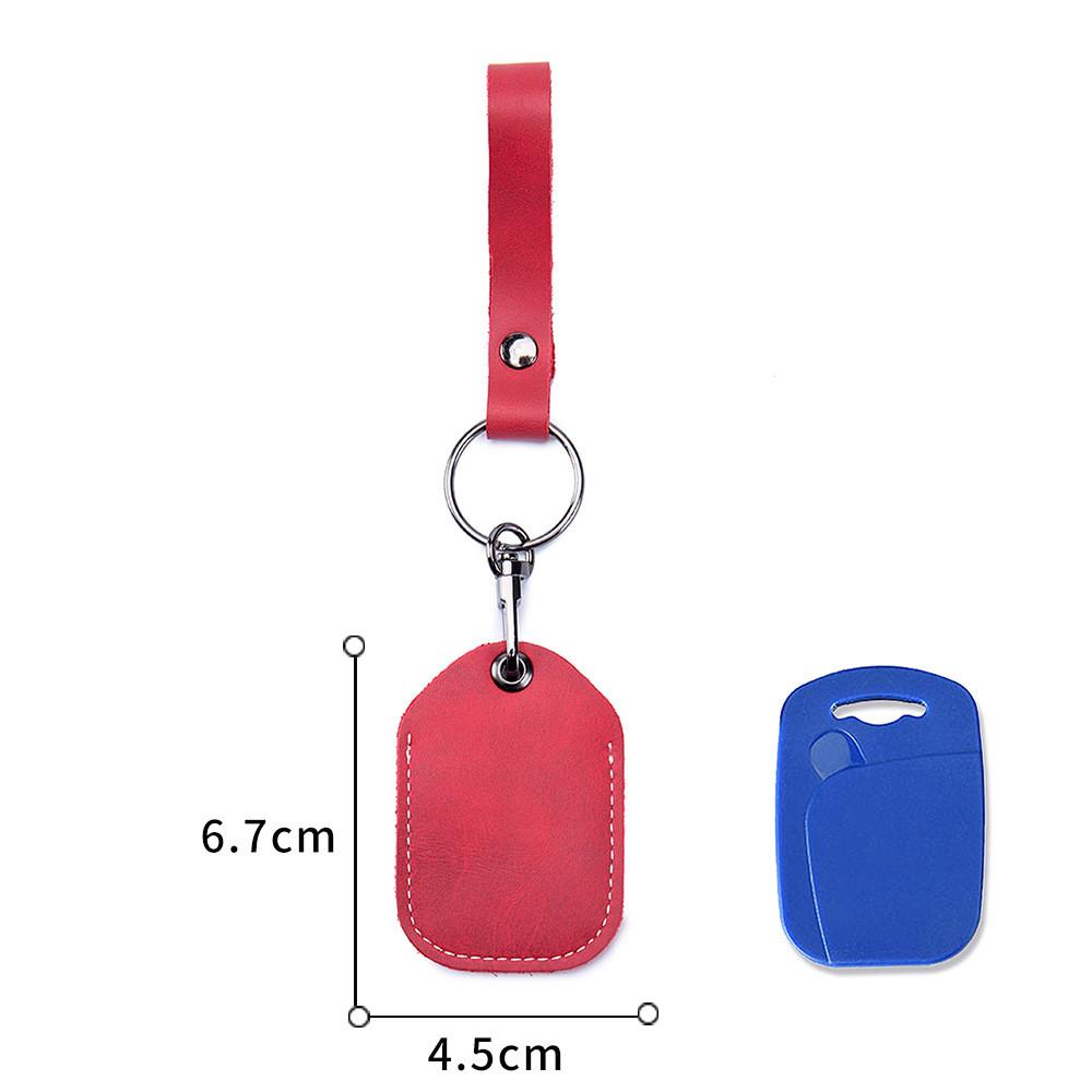 PU Leather Card Holder Keychain Key Ring Door Lock Access Tags ID Card Case Keychain Access Card Bag Key Tag Ring