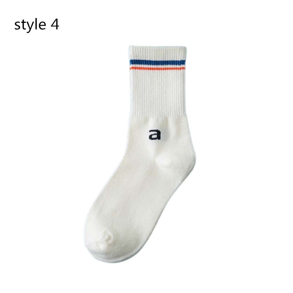 Stockings Women Men Personality Mid Socks Sports Socks Striped Number