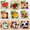 Flower Latch Hook Pillow Cross Stitch Kit Animal Pillows Cushion Button Package Carpet Kit With Hook Needle DIY Decorative Latch