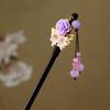 Handmade Flower Hair Sticks Chinese Style Party Hair Bun Decorative Wooden Hairpin  for Women Girls