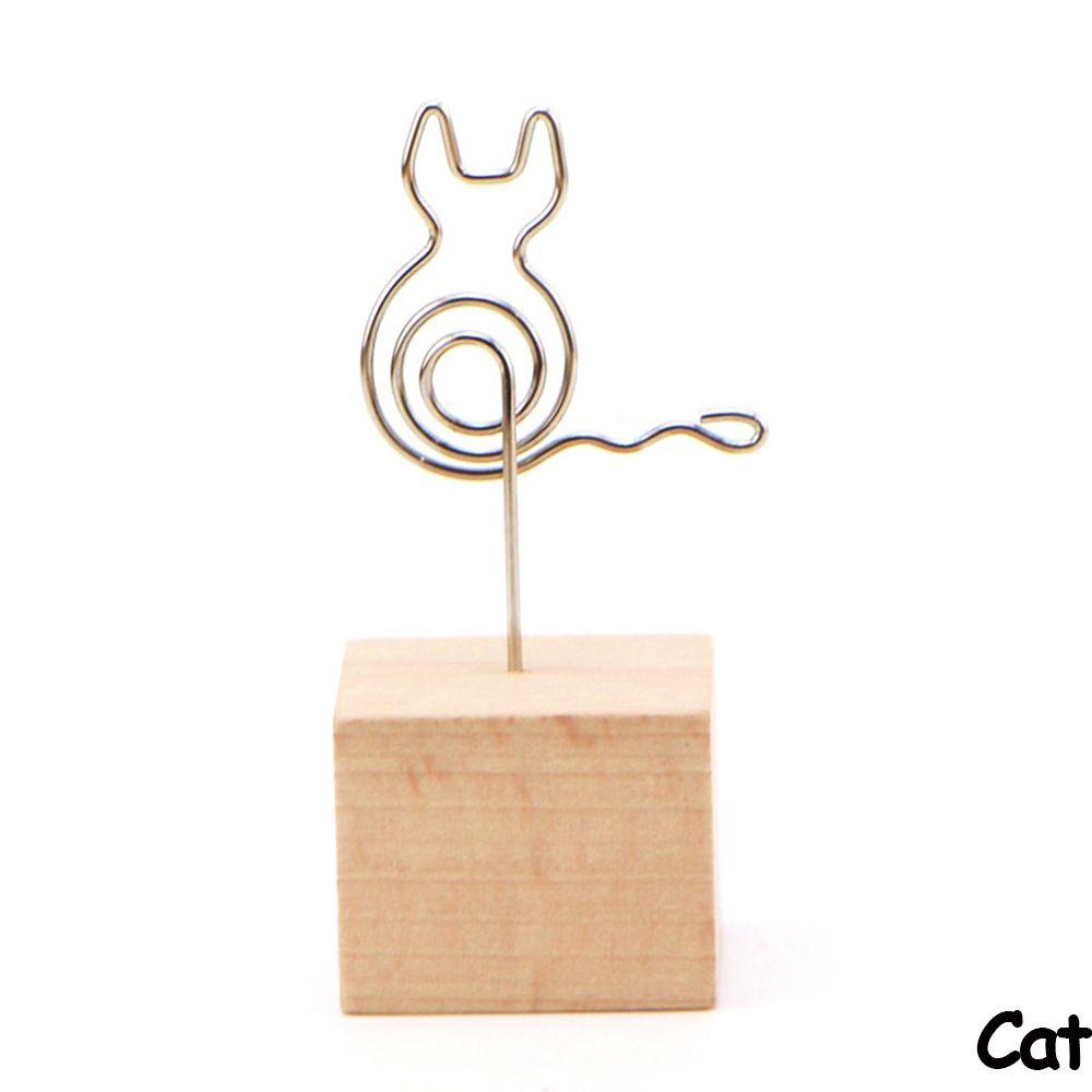 1 PC Creative Wedding Decor Desktop Ornaments Photo Clip Square Wooden Memo Holder Picture Frame