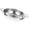 Hutch Stainless Steel Mandarin Duck Pot Chinese Hot with Divider Noodle Kitchen Cooking Silver Divided Pan