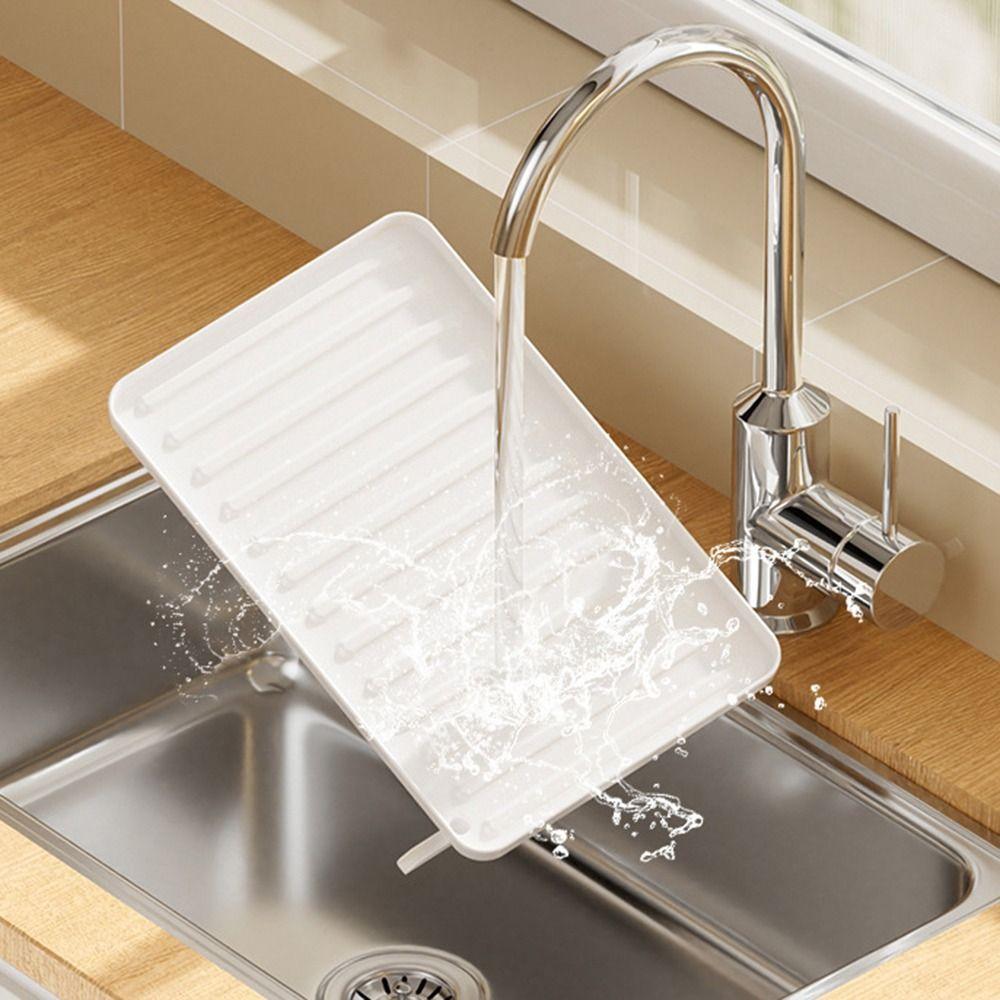 Large Size Kitchen Storage Rack Plastic Self-draining Sink Shelf Soap Basket Bowls/Chopsticks