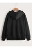 Women's Style Big Size Sweatshirt Zippered Hooded Oversize Sweatshirt