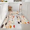 1Pcs Anti Fatigue Kitchen Rugs, Cartoon Tableware Print Waterproof Non-Slip Thick Cushioned Kitchen Mat Heavy Duty Comfort Standing Mat for Kitchen