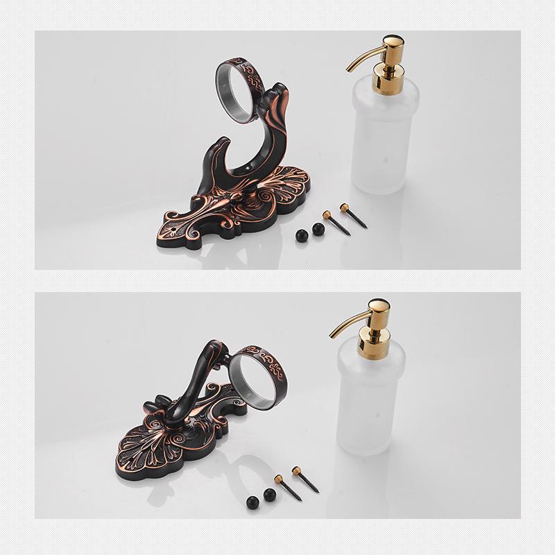 Liquid Soap Dispensers Luxury Black Color Dispenser for Liquid Soap Dispenser Wall Mounted With Frosted Glass Container WF-88818