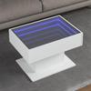 VidaXL Coffee Table with White LED 70x50x45 Cm Engineered Wood, Side Table, Living Room Table, Side Table, End Table 847532