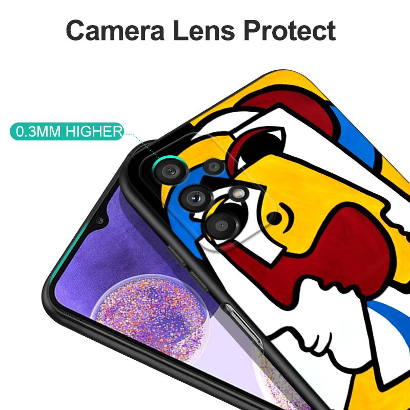 Black Tpu Case For Samsung Galaxy A03 SM-A035 A03 Core A03S A13 A23 LTE A33 A53 A73 4G 5G Picasso Abstract Art Painting