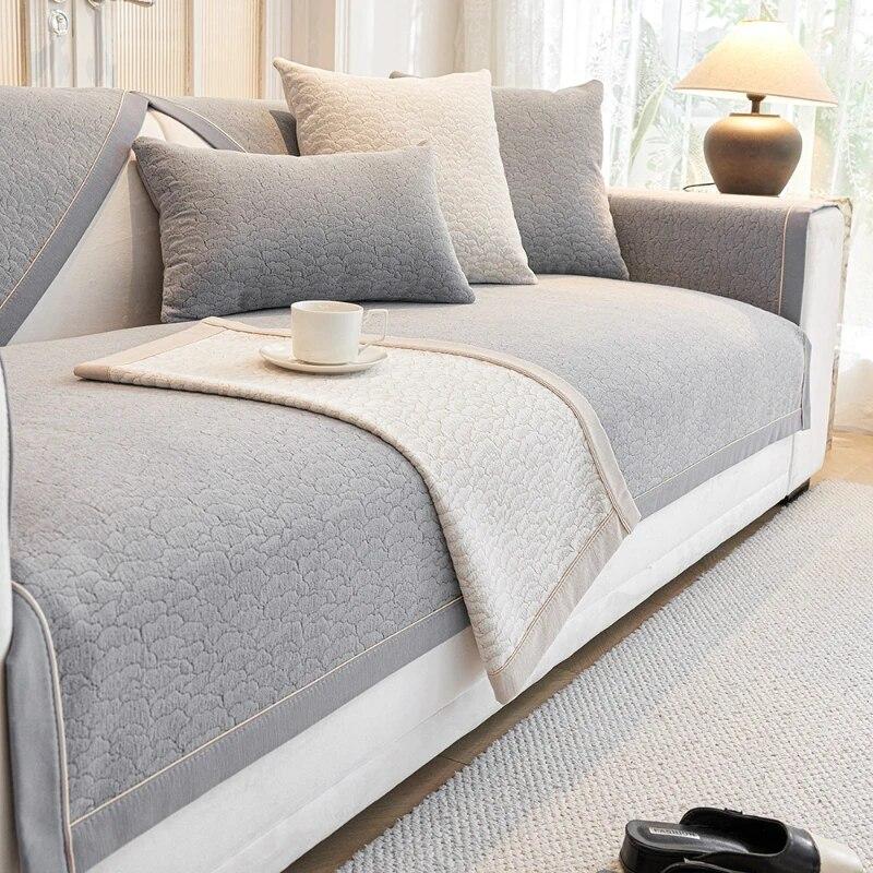 Luxury Jacquard Chenille Sofa Cover Sectional Universal for All Seasons Sofa Cover Non Slip Couch Cover Furniture Protector Mat