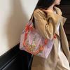 Embroidery Tote Bag Women's 2025 New Fashion Shoulder Bag Shopping Bag Large Capacity Casual Nylon Bag
