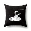 Astronaut Polyester Pillow Case Style Floral Print Peach Leather Velvet Pillow Case Creative Moon Car Waist Cushion Cover