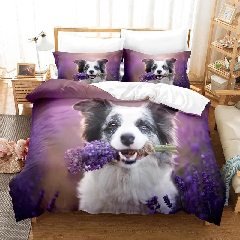 Purple Bedding Set Duvet Cover Bed Quilt Pillow Case 3D Comforter Lavender Butterfly Double Full King Queen Twin Single 3PCS