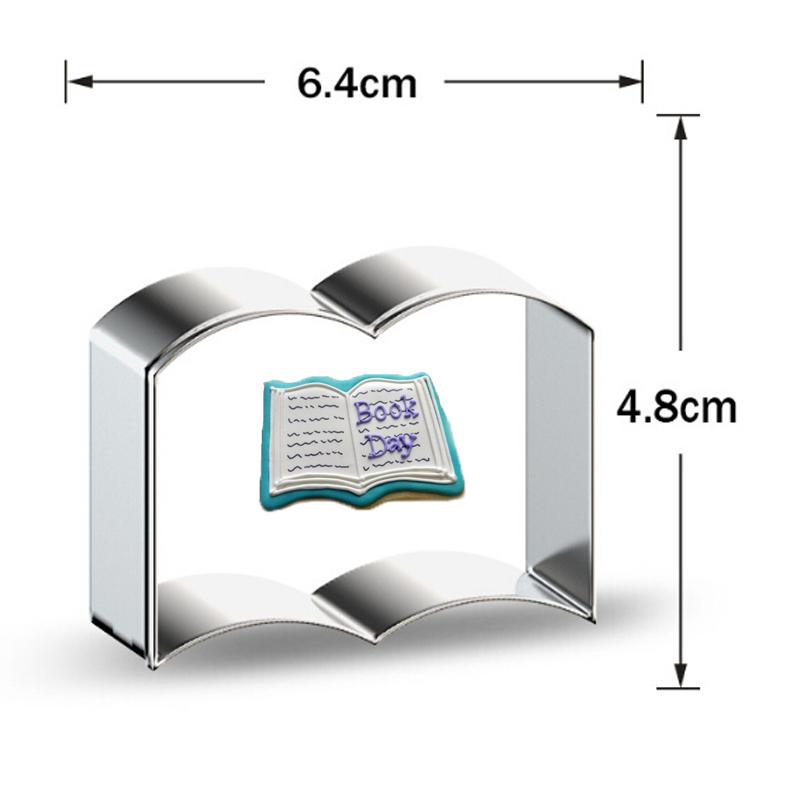1pcs Pencil Book Stainless Steel Cookie Cutter Biscuit Mold Sugarcraft Fondant Cake Cupcake Decor Tool Kitchen Bake Pastry Shop