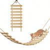 1pc Cat Bridge Suitable For Cat Cage, Tree And Wall Mount, Hanging Real Wood Cat Climbing Wall Ladder For Play