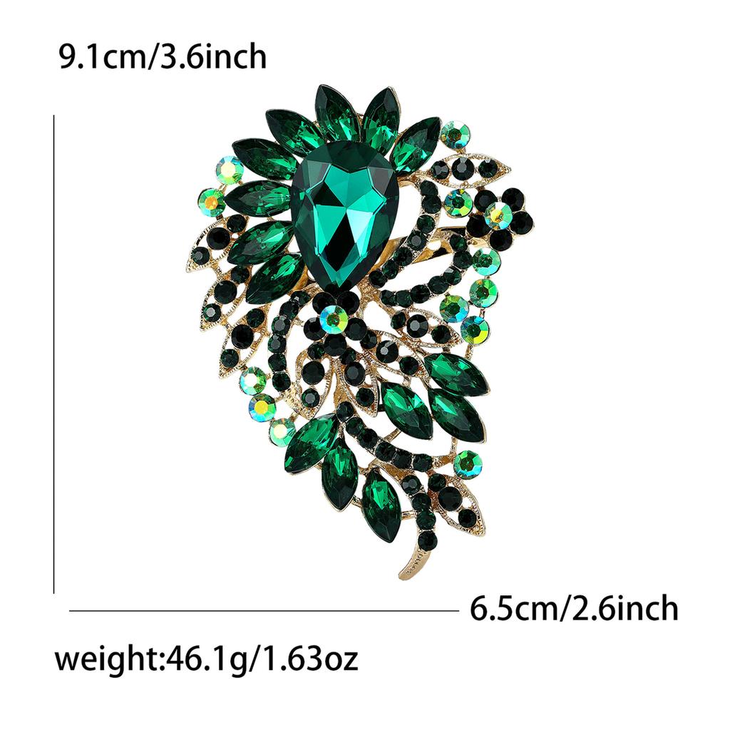 Alloy Large Crystal Glass Brooch High-End Versatile Women'S Suit Coat Corsage Jewelry Pin