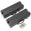Artec MDC6 Ceramic Bass Soap Bar Pickup Set for 6-String Electric Bass Neck/Bridge, Black