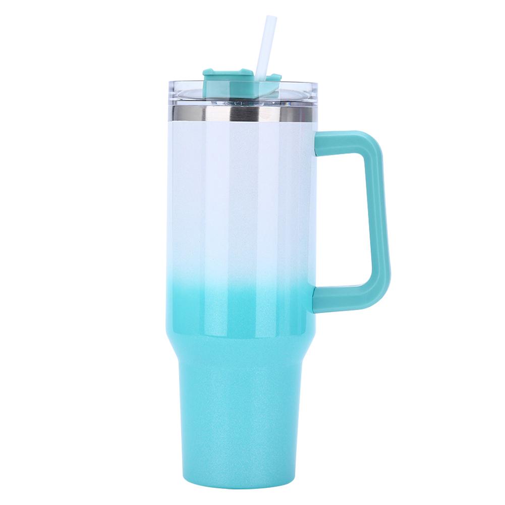 40oz Straw Insulated Tumbler with Handle Double-Layer Insulated Cup Stainless Steel Vacuum Thermal Insulated Mug for Women Men